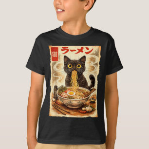 Anime-Katze Ramen Japanisch Lustige Katze Grafik A T-Shirt