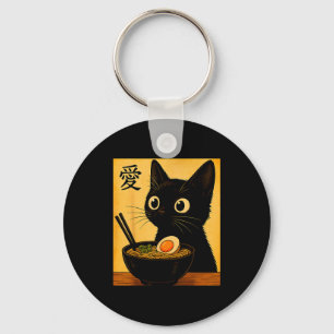 Anime-Katze-Ramen Japanische Lustige Grafik-T-Shir Schlüsselanhänger