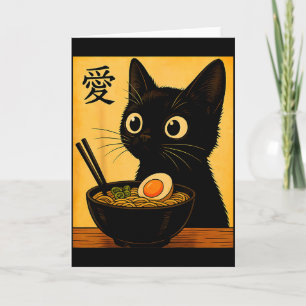 Anime-Katze Ramen Japanische Lustige Grafische T-S Karte