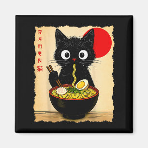 Anime-Katze-Ramen Japanische Lustige Katze Grafisc Magnet