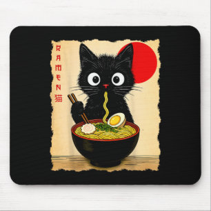 Anime-Katze-Ramen Japanische Lustige Katze Grafisc Mousepad