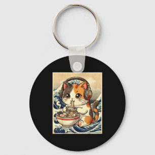 Anime Katzen Ramen Gamer Japanische Kunst Retro Vi Schlüsselanhänger