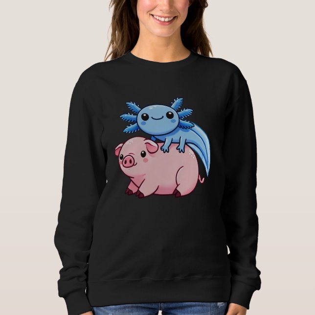 Anime Kawaii Axolotl Pig Sweatshirt (Vorderseite)