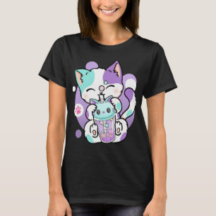 Anime Kawaii Cat Boba Bubble Tea Neko Boba Teezere T-Shirt
