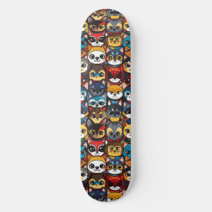 Anime Kawaii Chibi Süße Superhelden Katzen Skateboard