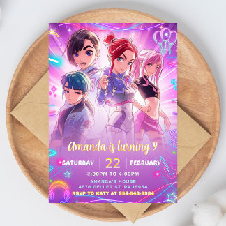 Anime Kawaii Geburtstagseinladung Süße Japanische Einladung