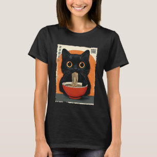 Anime Kawaii Katze isst Ramen japanische Katze T-Shirt