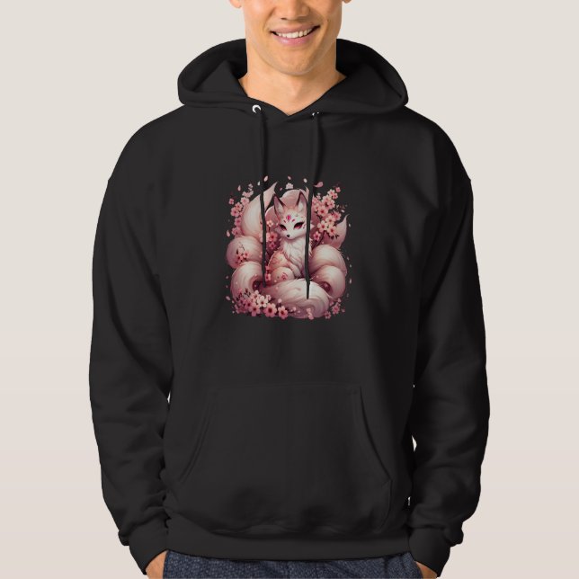 Anime Kawaii Kitsune Fox Japanese Nine Tailed Magi Hoodie (Vorderseite)