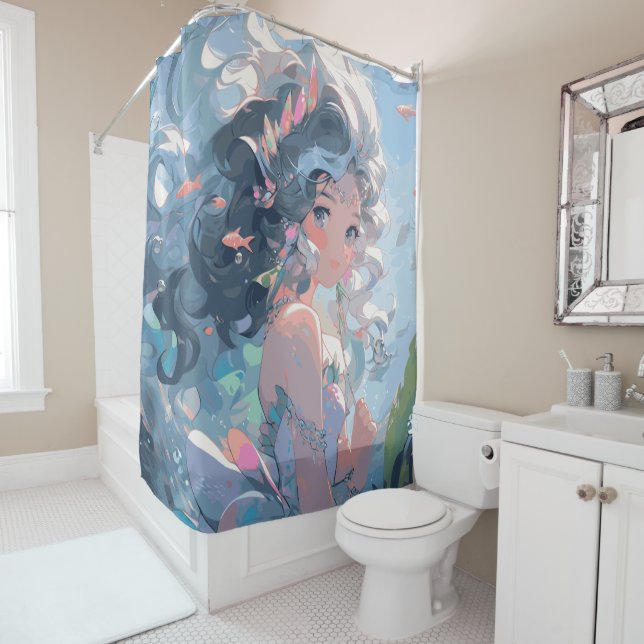 Anime Kawaii Mermaid Duschvorhang (Beispiel)