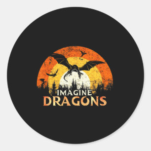 Anime Kawaii Mythische Fantasy Dragons Imagine Vin Runder Aufkleber