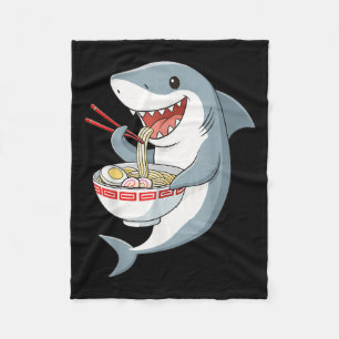 Anime Kawaii Shark Eating Ramen Noodle Gifts Men W Fleecedecke