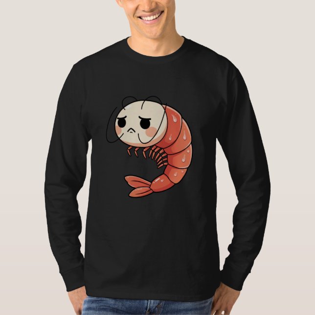 Anime Kawaii Shrimp Chibi, Cute Grumpy Shrimp Mang T-Shirt (Vorderseite)
