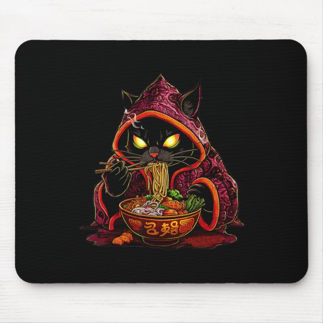 Anime Kids Cat Ramen Japanisch Kids Kawaii Cat Ram Mousepad (Vorne)