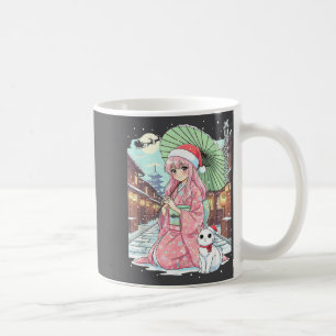 Anime Kimono Mädchen Weihnachten Japan Katze Xmas Kaffeetasse