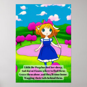 Anime-Kinderzimmer-Rhyme kleiner Bop-Peep-heller S Poster