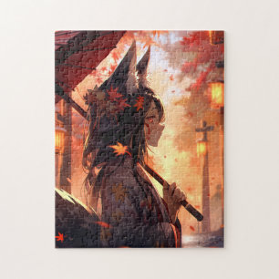 Anime Kitsune Girl Niedlich Fox Fantasy Art Puzzle