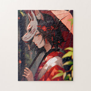Anime Kitsune Girl Niedlich Fox Fantasy Art Puzzle