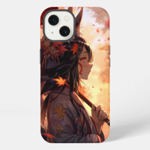 Anime Kitsune Mädchen Süße Fuchs Fantasy Kunst iPhone 13 Hülle