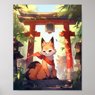 Anime Kitsune Niedlich Fox Fantasy Art Poster