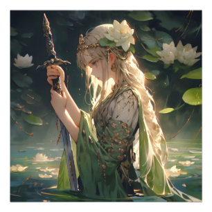 Anime Lady of Lake Fotodruck