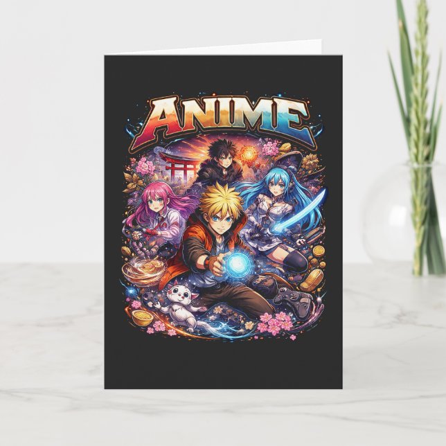Anime-Legenden Feiertagskarte (Vorderseite)