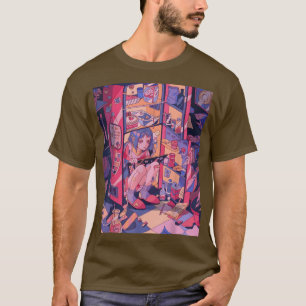 Anime Lofi Girl Retro 90er ästhetische japanische T-Shirt