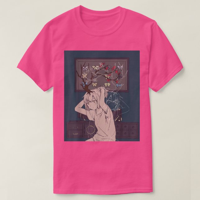 Anime Lofi Girl Retro 90er ästhetische japanische  T-Shirt (Design vorne)