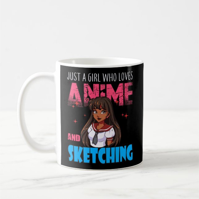 Anime Lover Girl Just a Girl, die Anime und S Lieb Kaffeetasse (Links)