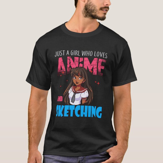 Anime Lover Girl Just a Girl, die Anime und S Lieb T-Shirt (Vorderseite)
