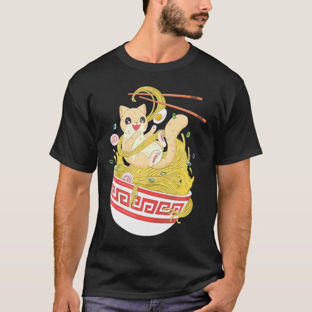 Anime Lover Kawaii Stuff Bowl Ramen Noodle Japanes T-Shirt (Vorderseite)