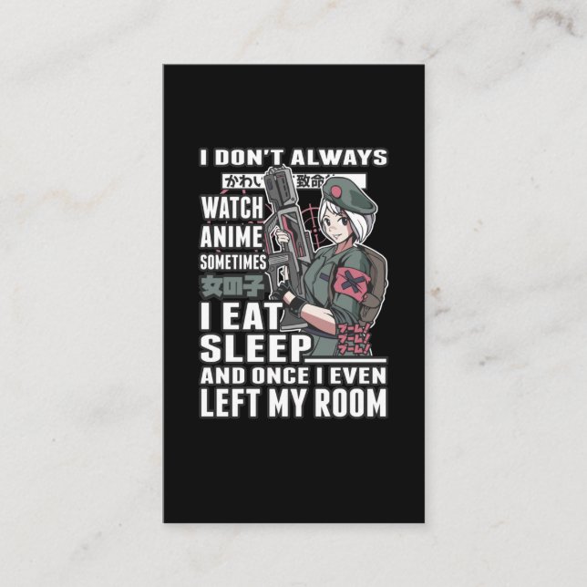 Anime Lover Otaku Japanisches Comic Manga Fan Visitenkarte (Vorderseite)