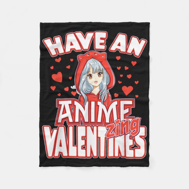 Anime Lover Valentinstag Kinder Teens Erwachsene Fleecedecke (Vorderseite)