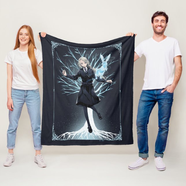 Anime Luna Lovegood's Rabbit Patronus Fleecedecke (Beispiel)