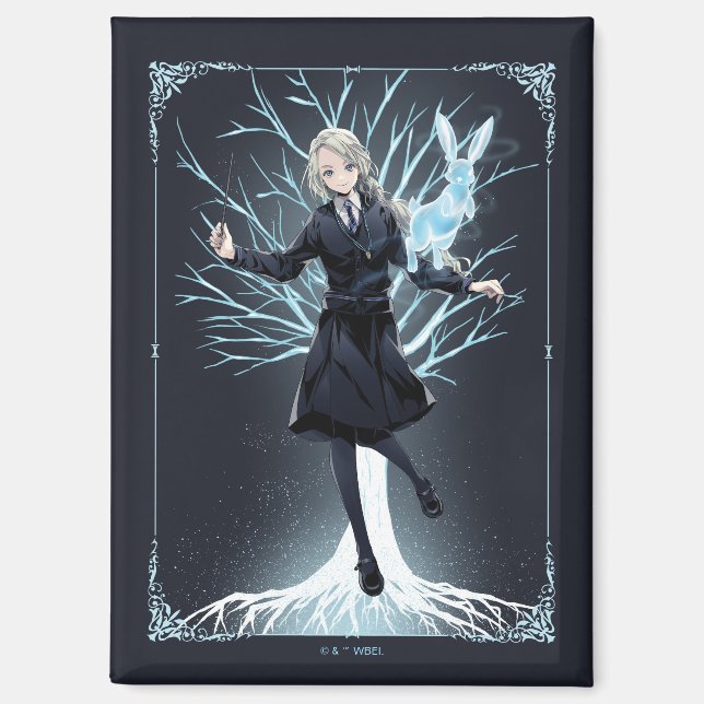 Anime Luna Lovegood's Rabbit Patronus Magnet (Vorderseite)