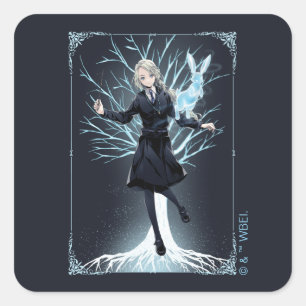 Anime Luna Lovegood's Rabbit Patronus Quadratischer Aufkleber