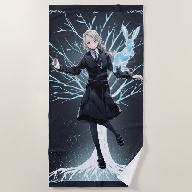 Anime Luna Lovegood's Rabbit Patronus Strandtuch (Vorderseite)