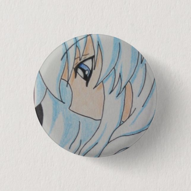 Anime-Mädchen Button (Vorderseite)