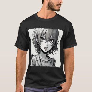 Anime-Mädchen Dynamisches Action-Style-Charakter T-Shirt
