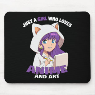 Anime-Mädchen Einfach ein Mädchen, das Anime und K Mousepad