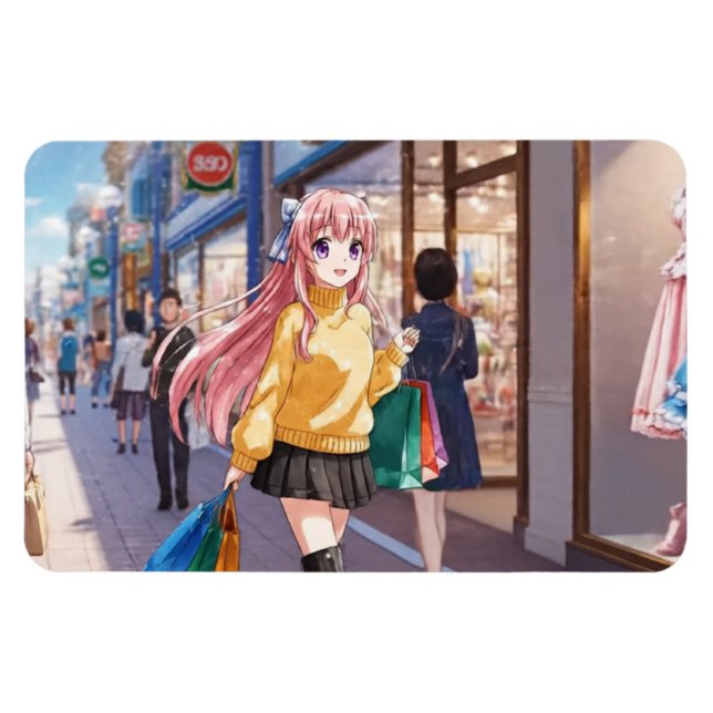 Anime-Mädchen-Einkaufsmagnet Magnet (Horizontal)