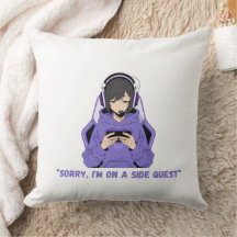 Anime-Mädchen-Gamerin Lila Gaming-Art