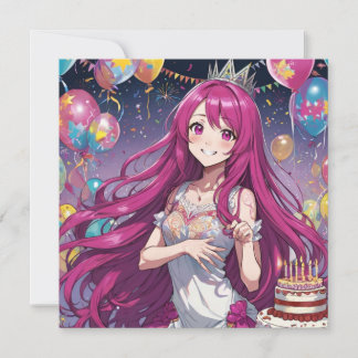 Anime Mädchen Geburtstag Personalisierte Benutzerd Einladung