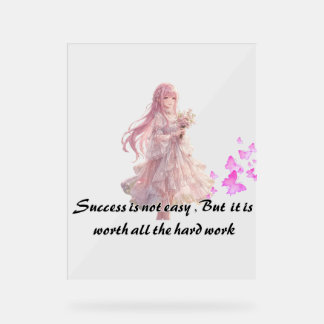 ANIME-MÄDCHEN MOTIVATIONS-ACRYL-SCHILD - ERFOLGSKU ACRYLSCHILD