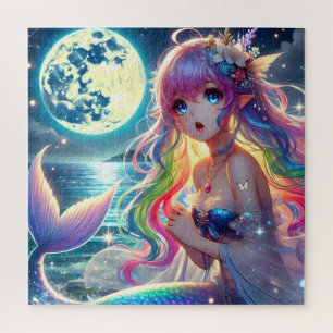 Anime-Mädchen singt Mondlicht Pixie Regenbogen Mee Puzzle