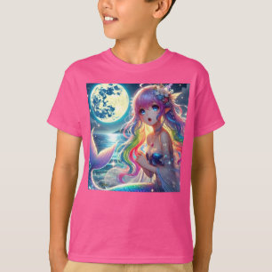 Anime-Mädchen singt Mondlicht Pixie Regenbogen Mee T-Shirt