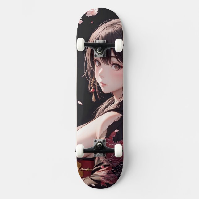 Anime-Mädchen Skateboard (Vorderseite)
