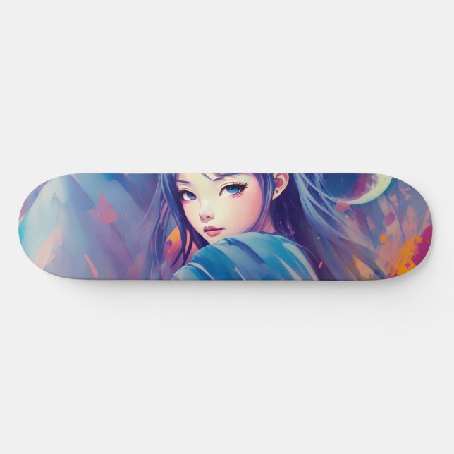 Anime-Mädchen Skateboard Ai (Horizontal)