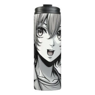 Anime-Mädchen – Stylishes modernes Charakterdesign Thermosbecher