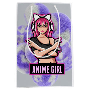 Anime-Mädchen Süße ästhetische Charakter-Illustr Mittlere Geschenktüte
