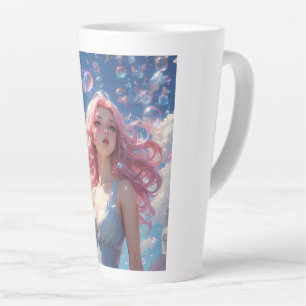 Anime-Mädchen-Tasse mit rosa Haaren - Träumerische Milchtasse